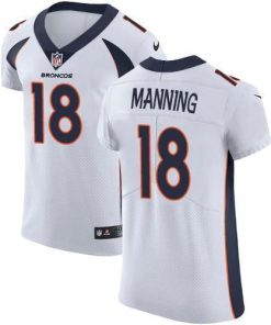 Nike Broncos #18 Peyton Manning White Men's Stitched NFL Vapor Untouchable Elite Jersey