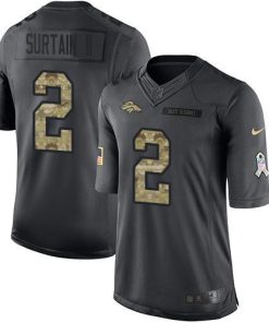 Nike Broncos #2 Patrick Surtain II Black Men's Stitched NFL Limited 2016 Salute To Service Jersey