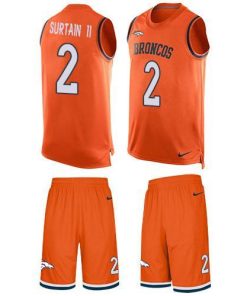 Nike Broncos #2 Patrick Surtain II Orange Team Color Men's Stitched NFL Limited Tank Top Suit Jersey