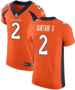 Nike Broncos #2 Patrick Surtain II Orange Team Color Men's Stitched NFL Vapor Untouchable Elite Jersey