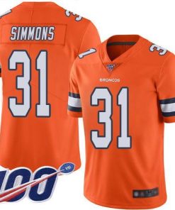 Nike Broncos #31 Justin Simmons Orange Men's Stitched NFL Limited Rush 100th Season Jersey
