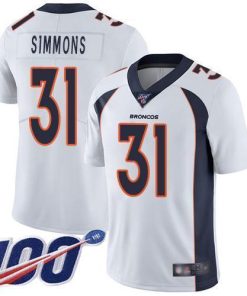 Nike Broncos #31 Justin Simmons White Men's Stitched NFL 100th Season Vapor Limited Jersey