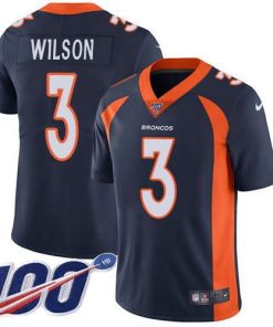 Nike Broncos #3 Russell Wilson Navy Blue Alternate Men's Stitched NFL 100th Season Vapor Untouchable Limited Jersey