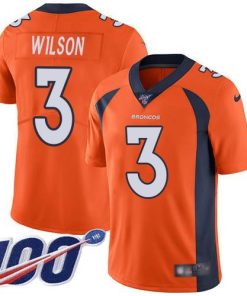 Nike Broncos #3 Russell Wilson Orange Team Color Men's Stitched NFL 100th Season Vapor Untouchable Limited Jersey