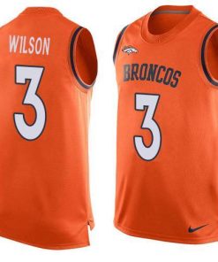 Nike Broncos #3 Russell Wilson Orange Team Color Men's Stitched NFL Limited Tank Top Jersey