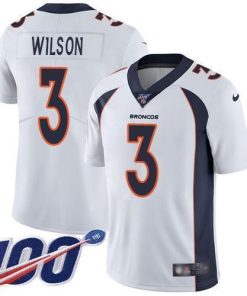 Nike Broncos #3 Russell Wilson White Men's Stitched NFL 100th Season Vapor Untouchable Limited Jersey
