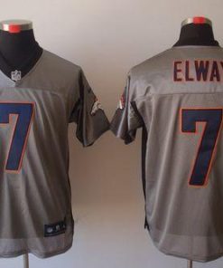 Nike Broncos #7 John Elway Grey Shadow Men's Stitched NFL Elite Jersey