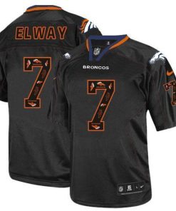 Nike Broncos #7 John Elway New Lights Out Black Men's Stitched NFL Elite Jersey