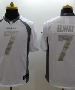 Nike Broncos #7 John Elway White Men's Stitched NFL Limited Platinum Jersey