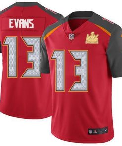 Nike Buccaneers #13 Mike Evans Red Team Color Men's Super Bowl LV Champions Patch NFL Vapor Untouchable Limited Jersey
