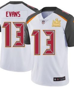 Nike Buccaneers #13 Mike Evans White Men's Super Bowl LV Champions Patch Stitched NFL Vapor Untouchable Limited Jersey