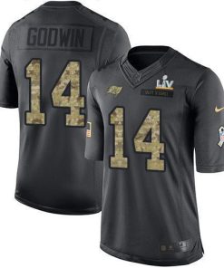 Nike Buccaneers #14 Chris Godwin Black Men's Super Bowl LV Bound Stitched NFL Limited 2016 Salute To Service Jersey