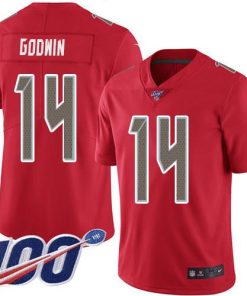 Nike Buccaneers #14 Chris Godwin Red Men's Stitched NFL Limited Rush 100th Season Jersey