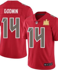 Nike Buccaneers #14 Chris Godwin Red Men's Super Bowl LV Champions Patch Stitched NFL Limited Rush Jersey