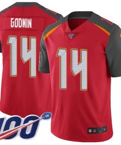 Nike Buccaneers #14 Chris Godwin Red Team Color Men's Stitched NFL 100th Season Vapor Untouchable Limited Jersey