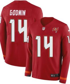 Nike Buccaneers #14 Chris Godwin Red Team Color Men's Stitched NFL Limited Therma Long Sleeve Jersey