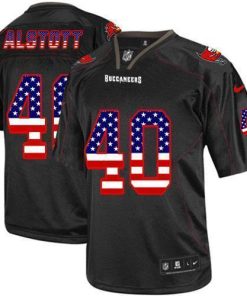Nike Buccaneers #40 Mike Alstott Black Men's Stitched NFL Elite USA Flag Fashion Jersey