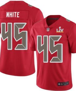 Nike Buccaneers #45 Devin White Red Men's Super Bowl LV Bound Stitched NFL Limited Rush Jersey