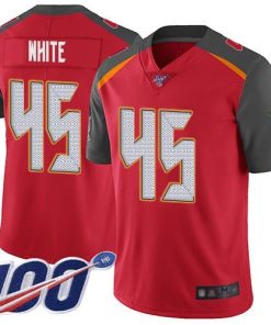 Nike Buccaneers #45 Devin White Red Team Color Men's Stitched NFL 100th Season Vapor Limited Jersey