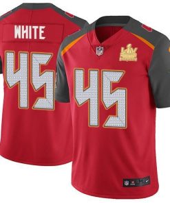 Nike Buccaneers #45 Devin White Red Team Color Men's Super Bowl LV Champions Patch NFL Vapor Untouchable Limited Jersey