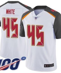 Nike Buccaneers #45 Devin White White Men's Stitched NFL 100th Season Vapor Limited Jersey