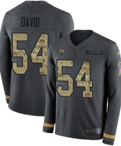 Nike Buccaneers #54 Lavonte David Anthracite Salute To Service Men's Stitched NFL Limited Therma Long Sleeve Jersey