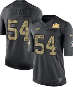 Nike Buccaneers #54 Lavonte David Black Men's Super Bowl LV Champions Patch NFL Limited 2016 Salute To Service Jersey