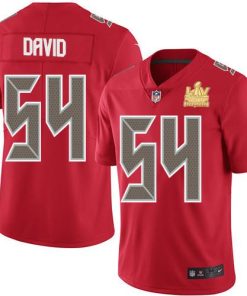 Nike Buccaneers #54 Lavonte David Red Men's Super Bowl LV Champions Patch Stitched NFL Limited Rush Jersey