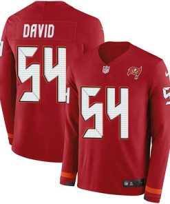 Nike Buccaneers #54 Lavonte David Red Team Color Men's Stitched NFL Limited Therma Long Sleeve Jersey