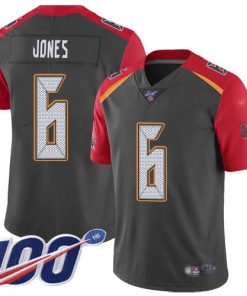 Nike Buccaneers #6 Julio Jones Gray Men's Stitched NFL Limited Inverted Legend 100th Season Jersey