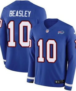 Nike Buffalo Bills #10 Cole Beasley Royal Blue Team Color Men's Stitched NFL Limited Therma Long Sleeve Jersey Men's
