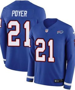 Nike Buffalo Bills #21 Jordan Poyer Royal Blue Team Color Men's Stitched NFL Limited Therma Long Sleeve Jersey Men's