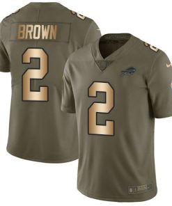 Nike Buffalo Bills #2 John Brown Olive/Gold Men's Stitched NFL Limited 2017 Salute To Service Jersey Men's