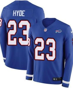 Nike Buffalo Bills #23 Micah Hyde Royal Blue Team Color Men's Stitched NFL Limited Therma Long Sleeve Jersey Men's