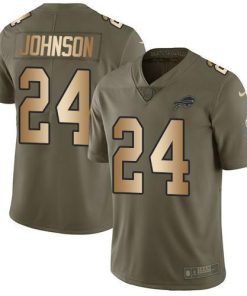Nike Buffalo Bills #24 Taron Johnson Olive/Gold Men's Stitched NFL Limited 2017 Salute To Service Jersey Men's