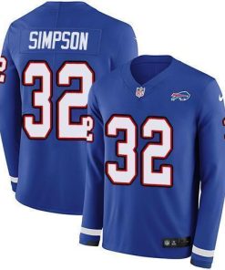 Nike Buffalo Bills #32 O. J. Simpson Royal Blue Team Color Men's Stitched NFL Limited Therma Long Sleeve Jersey Men's