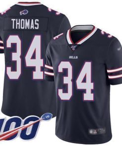 Nike Buffalo Bills #34 Thurman Thomas Navy Men's Stitched NFL Limited Inverted Legend 100th Season Jersey Men's
