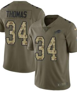 Nike Buffalo Bills #34 Thurman Thomas Olive/Camo Men's Stitched NFL Limited 2017 Salute To Service Jersey Men's