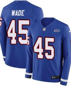 Nike Buffalo Bills #45 Christian Wade Royal Blue Team Color Men's Stitched NFL Limited Therma Long Sleeve Jersey Men's