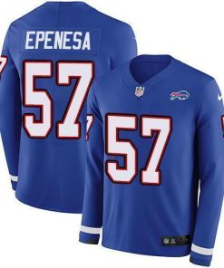 Nike Buffalo Bills #57 A.J. Epenesas Royal Blue Team Color Men's Stitched NFL Limited Therma Long Sleeve Jersey Men's