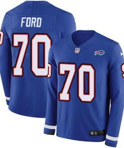 Nike Buffalo Bills #70 Cody Ford Royal Blue Team Color Men's Stitched NFL Limited Therma Long Sleeve Jersey Men's