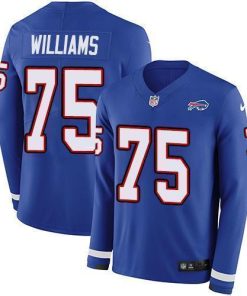 Nike Buffalo Bills #75 Daryl Williams Royal Blue Team Color Men's Stitched NFL Limited Therma Long Sleeve Jersey Men's