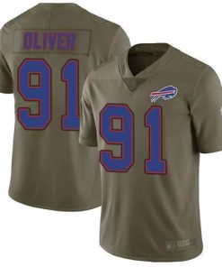 Nike Buffalo Bills #91 Ed Oliver Olive Men's Stitched NFL Limited 2017 Salute To Service Jersey Men's