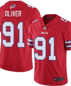 Nike Buffalo Bills #91 Ed Oliver Red Men's Stitched NFL Limited Rush Jersey Men's