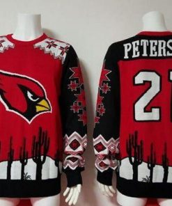 Nike Cardinals #21 Patrick Peterson Red/Black Men's Ugly Sweater