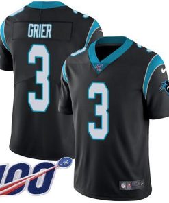 Nike Carolina Panthers #3 Will Grier Black Team Color Men's Stitched NFL 100th Season Vapor Untouchable Limited Jersey Men's