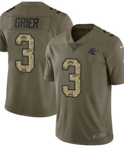 Nike Carolina Panthers #3 Will Grier Olive/Camo Men's Stitched NFL Limited 2017 Salute To Service Jersey Men's