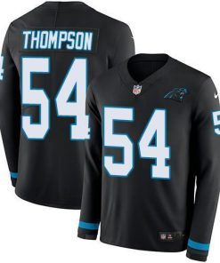 Nike Carolina Panthers #54 Shaq Thompson Black Team Color Men's Stitched NFL Limited Therma Long Sleeve Jersey Men's