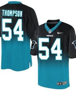 Nike Carolina Panthers #54 Shaq Thompson Black/Blue Men's Stitched NFL Elite Fadeaway Fashion Jersey Men's
