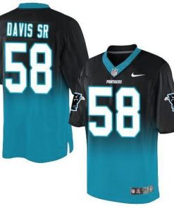 Nike Carolina Panthers #58 Thomas Davis Sr Black/Blue Men's Stitched NFL Elite Fadeaway Fashion Jersey Men's